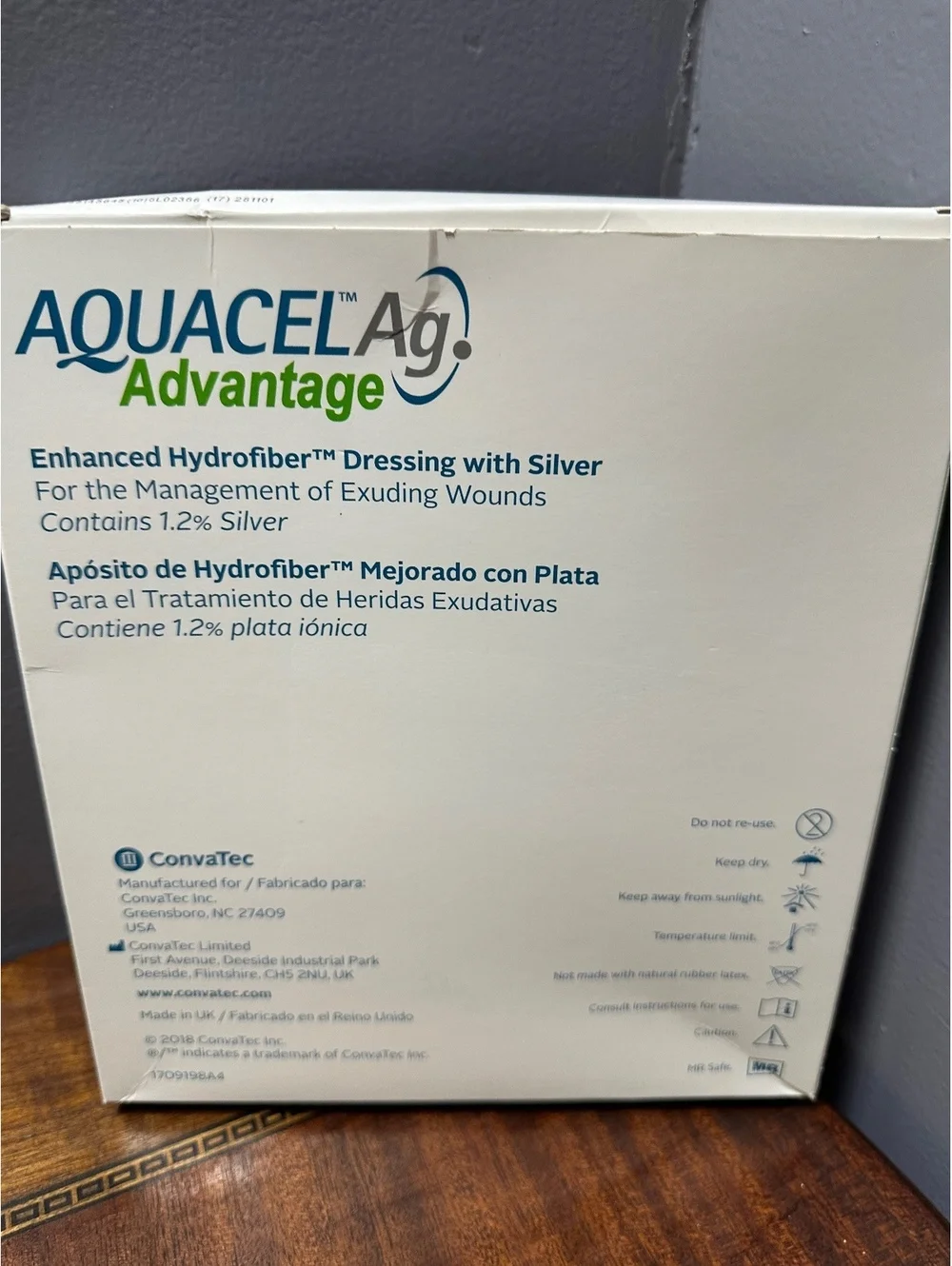Aquacel Ag. Advantage Microbial Wound Dressing (6) 4”x5” Sheets w/Silver